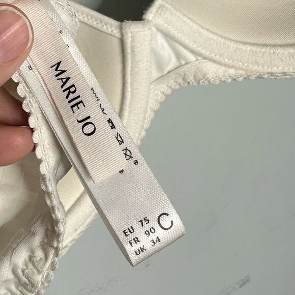 Marie Jo Avero Padded Plunge Bra Natural Ivory Underwire US Size 34C - Picture 9 of 12